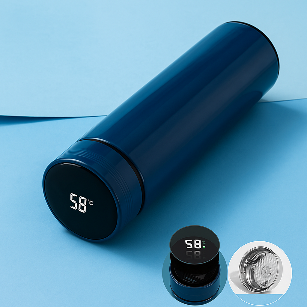 HydraSense - Smart Bottle, LED Display, Keeps Drinks Hot & Cold